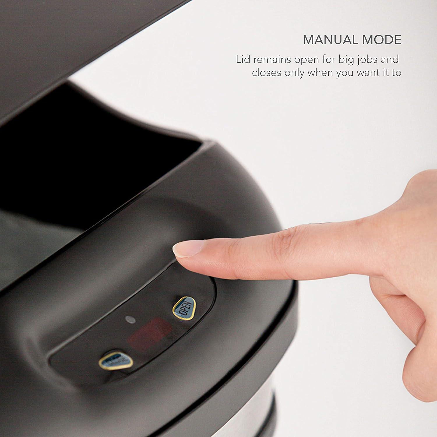 image:imageNINESTARS DZT506 The Original Automatic Motion Sensor Trash Can 132 Gal 50 L Stainless Steel