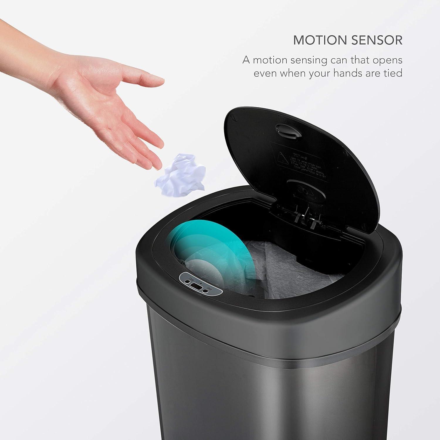 image:imageNINESTARS DZT509BK The Original Automatic Motion Sensor Trash Can 132 Gal 50 L Black