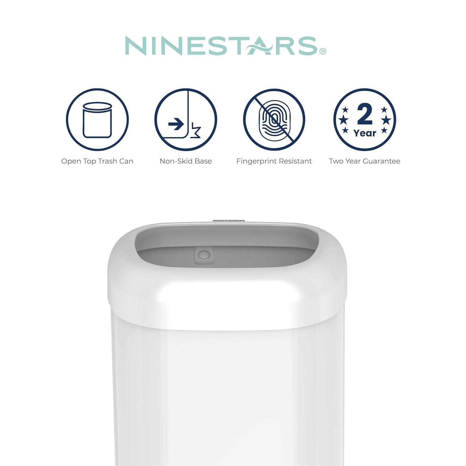 image:imageNinestars 21 Gallons Open Top Trash Can Large Trash Can for Commercial Household Office 80 Liter Stainless Steel Large Garbage Bin 21 Gallon Open Top White21 Gallon Open Top White