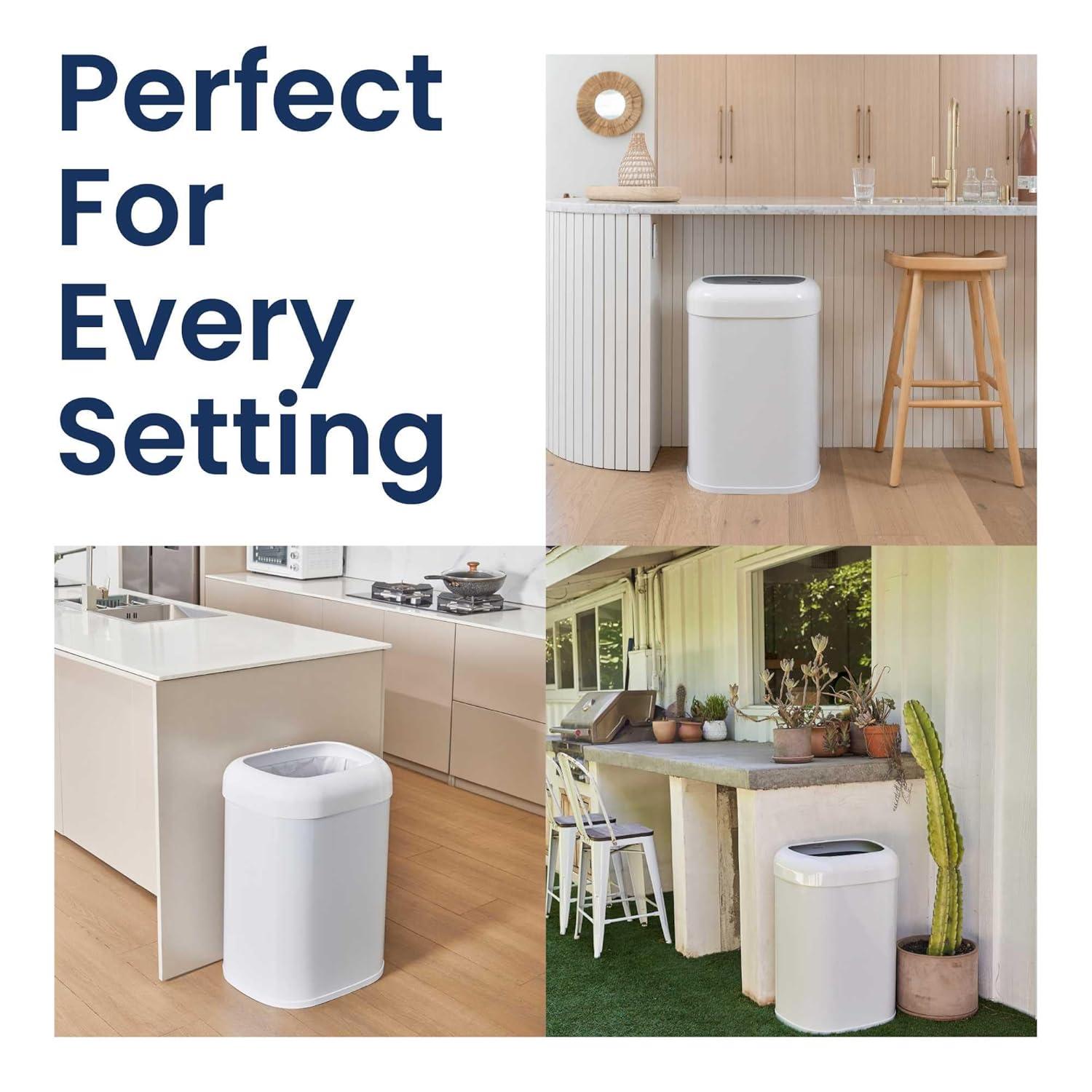 image:imageNinestars 21 Gallons Open Top Trash Can Large Trash Can for Commercial Household Office 80 Liter Stainless Steel Large Garbage Bin 21 Gallon Open Top White21 Gallon Open Top White