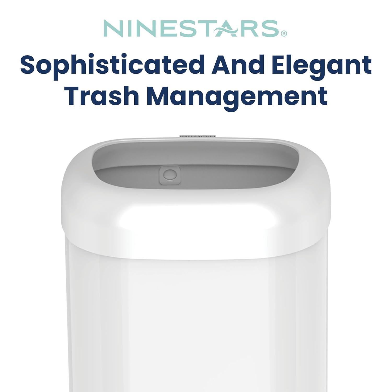 image:imageNinestars 21 Gallons Open Top Trash Can Large Trash Can for Commercial Household Office 80 Liter Stainless Steel Large Garbage Bin 21 Gallon Open Top White21 Gallon Open Top White