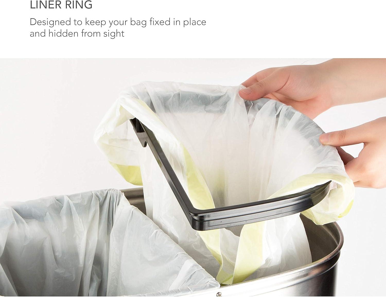 image:imageNinestars DZT7011R Automatic Touchless Motion Sensor SemiRound Trash CanRecycler 185 Gal 70 L Stainless Steel13 Gal