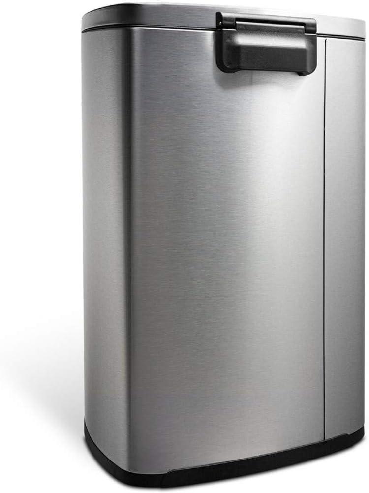 image:imageNinestars SOT508 Step On Trash Can Large Silver