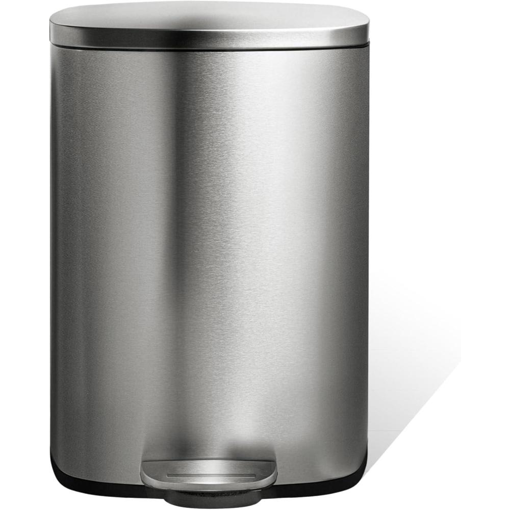 image:imageNinestars SOT508 Step On Trash Can Large Silver