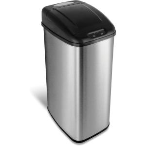 NINESTARS DZT-50-6 The Original Automatic Motion Sensor Trash Can, 13.2 Gal. / 50 L., Stainless Steel