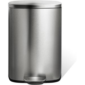 Ninestars SOT-50-8 Step On Trash Can, Large, Silver