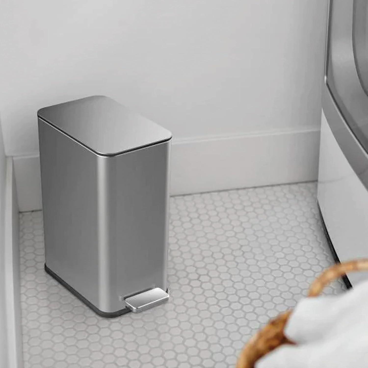 image:imageNINESTARS XZD1088 Step On Trash Can Small Silver