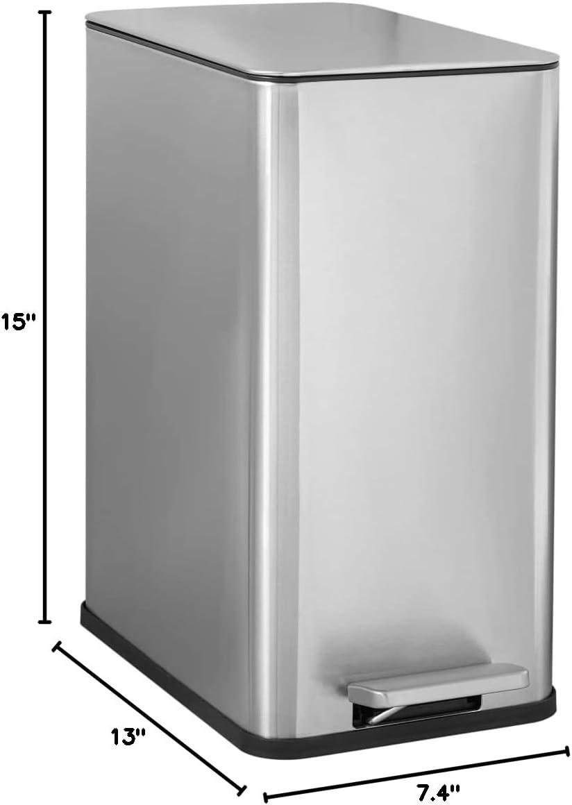 image:imageNINESTARS XZD1088 Step On Trash Can Small Silver