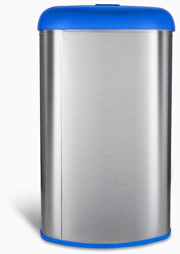 image:imageNinestars OTT5019BL Open Top Trash Can Large Silver