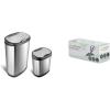 image:imageNinestars Automatic Touchless Infrared Motion Sensor Trash Can Combo Set 13 Gal amp 3 Gal Stainless Steel Base